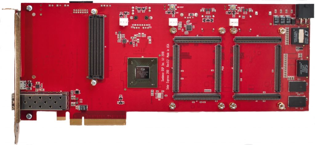 Solar Express 200 (SE200), x8 Gen3 PCIe card for housing 2 PolarFire based SoMs Solar Express 200 (SE200), x8 Gen3 PCIe card for housing 2 PolarFire based SoMs