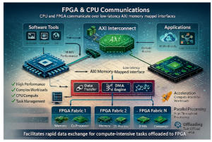 System solution showing communication between host and FPGA